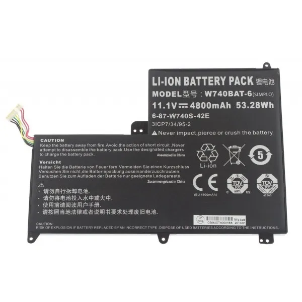 UGB Оригинальные запасные Clevo W740BAT-6 6-87-W740S-42E 3ICP7/34/95-2 S413 Батарея | Компьютеры и офис