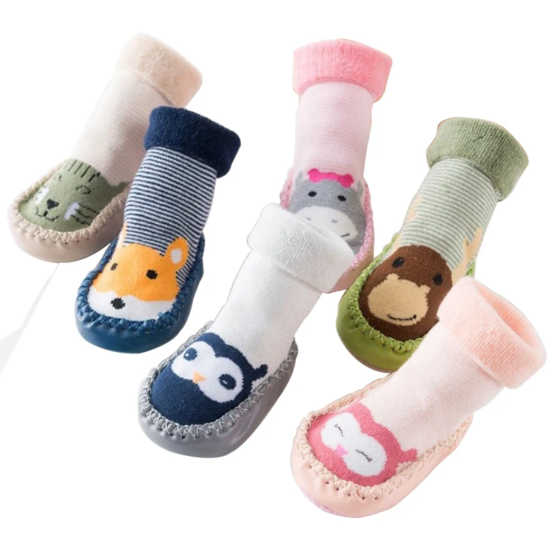 

Детские Нескользящие мягкие хлопковые махровые толстые зимние теплые длинные носки для новорожденных кожаные туфли подошвы носки для малы...