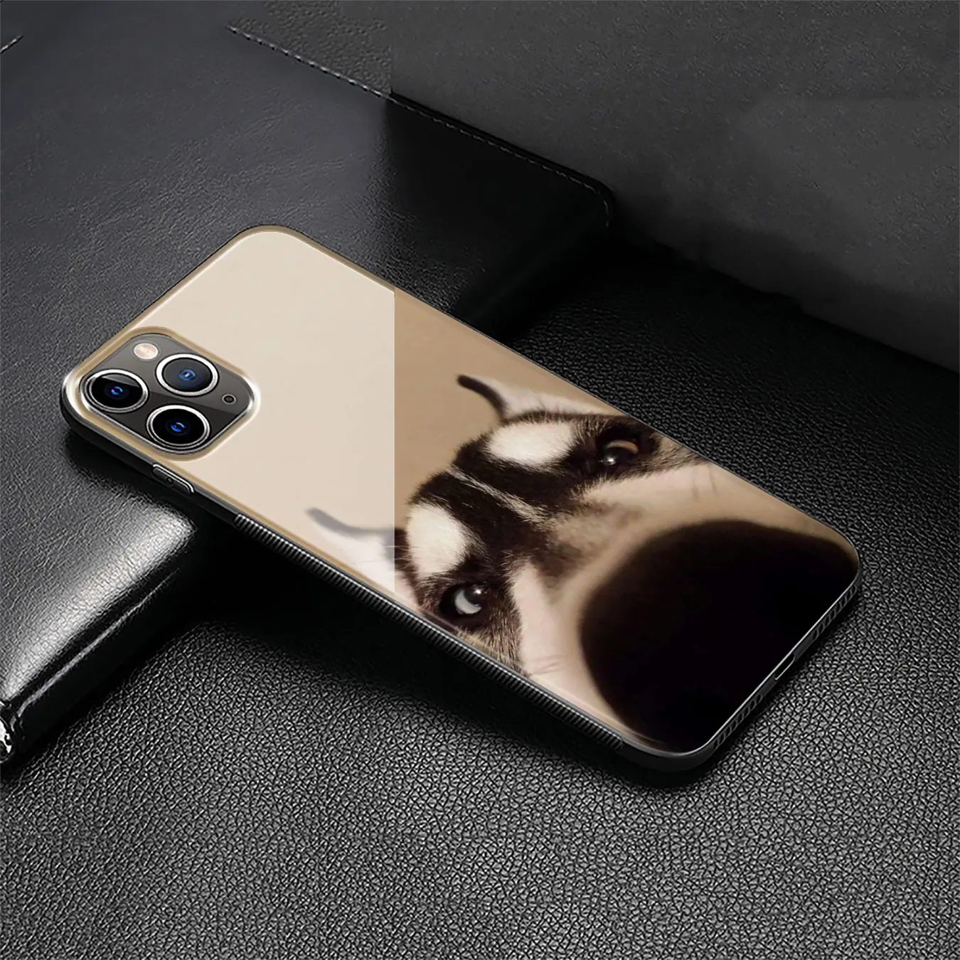 Husky Dog cute Tempered Glass Phone Case for iPhone 11 Pro XR X XS Max 6 6S 7 8 Plus 5 5S SE Cover |