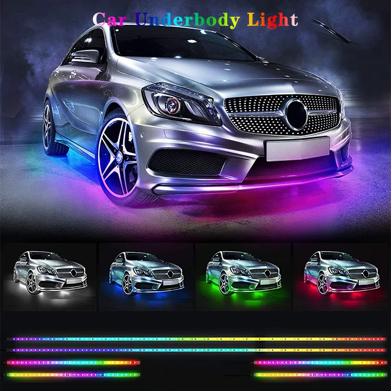 

Car Underbody Neon Tape RGB Flexible Backlight Strip Waterproof APP Control Auto Decorative Ambient Atmosphere Lights For Tesla