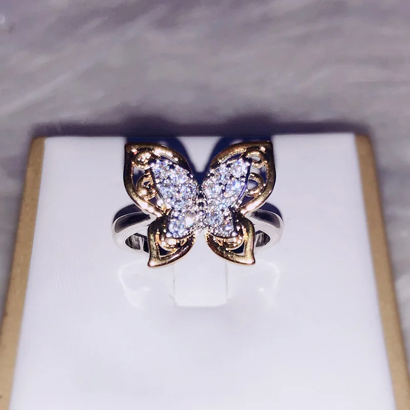 14k золото бабочка бриллиант кольцо Леди Hawthorne ювелирные изделия Anillos Перидот Bizuteria мода драгоценный камень женщин 14 K золотые кольца с бриллиантом