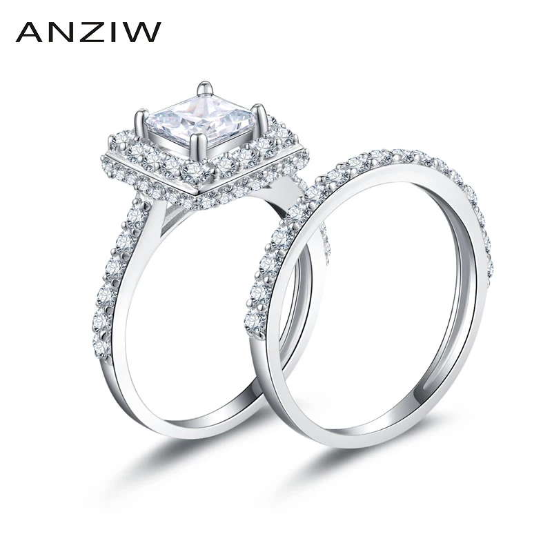 Кольцо женское серебряное с 4 зубцами 1 25 карат|ring set|bridal ring setprincess cut |