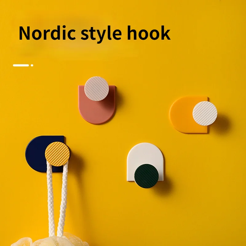 

4 sets of contrasting decorative hooks, strong load-bearing viscose wall-hung hooks, punching-free hooks and clothes sticking