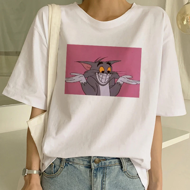 Kawaii повседневные летние топы с героями мультфильмов для девочек забавная