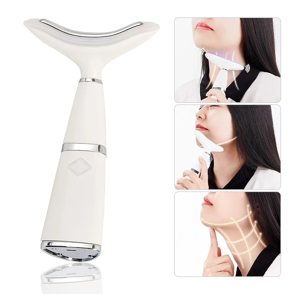 

LED Photon Therapy Neck and Face Lifting Massager Sonic Vibration Beauty Machine Anti Wrinkle Skin Tightening Double Chin Slimme
