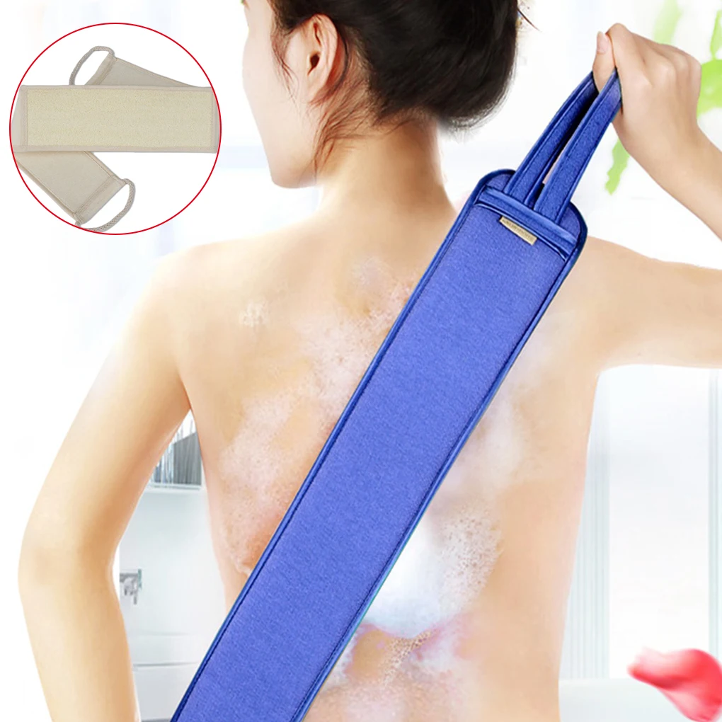 

2pcs Back Rub Shower Towel Natural Loofah Washing Strip Elastic Men Women Bathing Pad