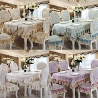 high end linen lace table cloth table flag chair cover high quality embroidery jacquard rectangle european kitchen table cover a