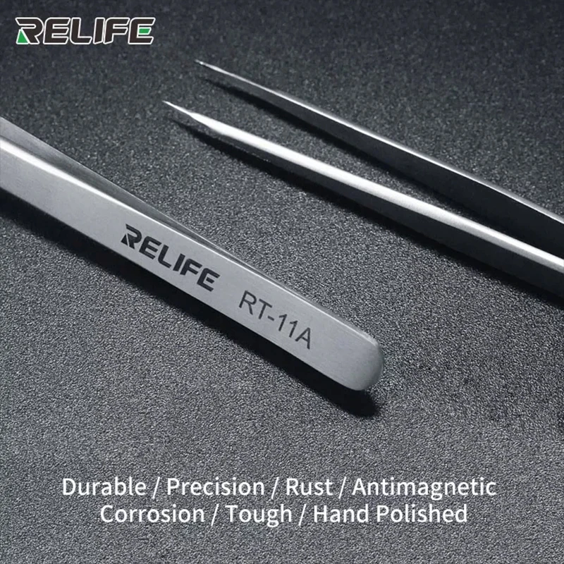 

RELIFE RT-11A Tweezers High-Precision Flying Line Jump Wire Special Tweezers Stainless Steel Fixture For Motherboar Repair