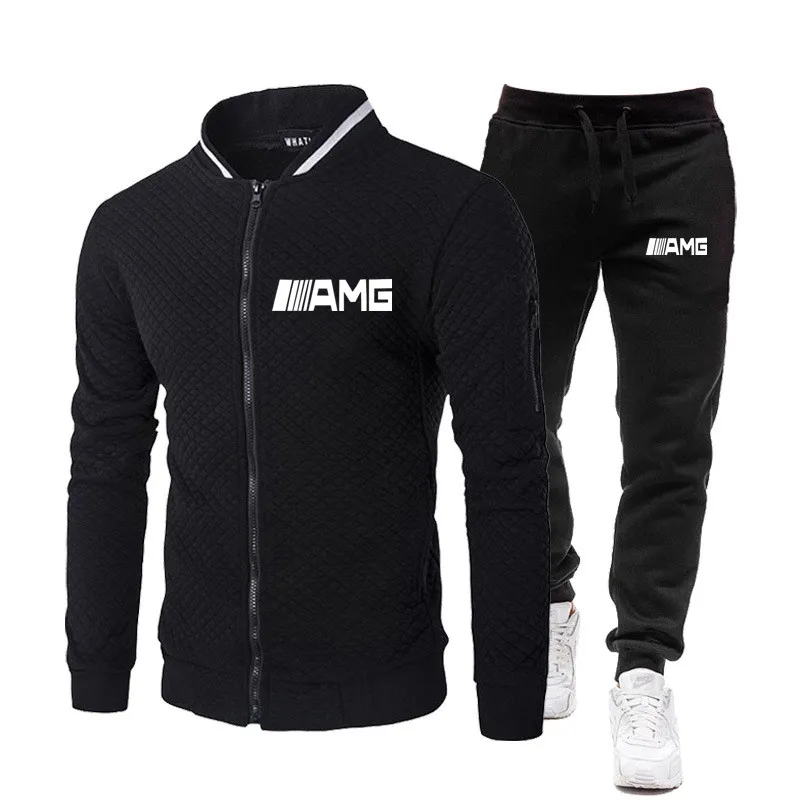 

Men's Casual Wear 2021 Winter New Brand Jogging Track Suit Zipper Hoodie + Pants 2pc Set Of Men's Sportswear Sports Suit