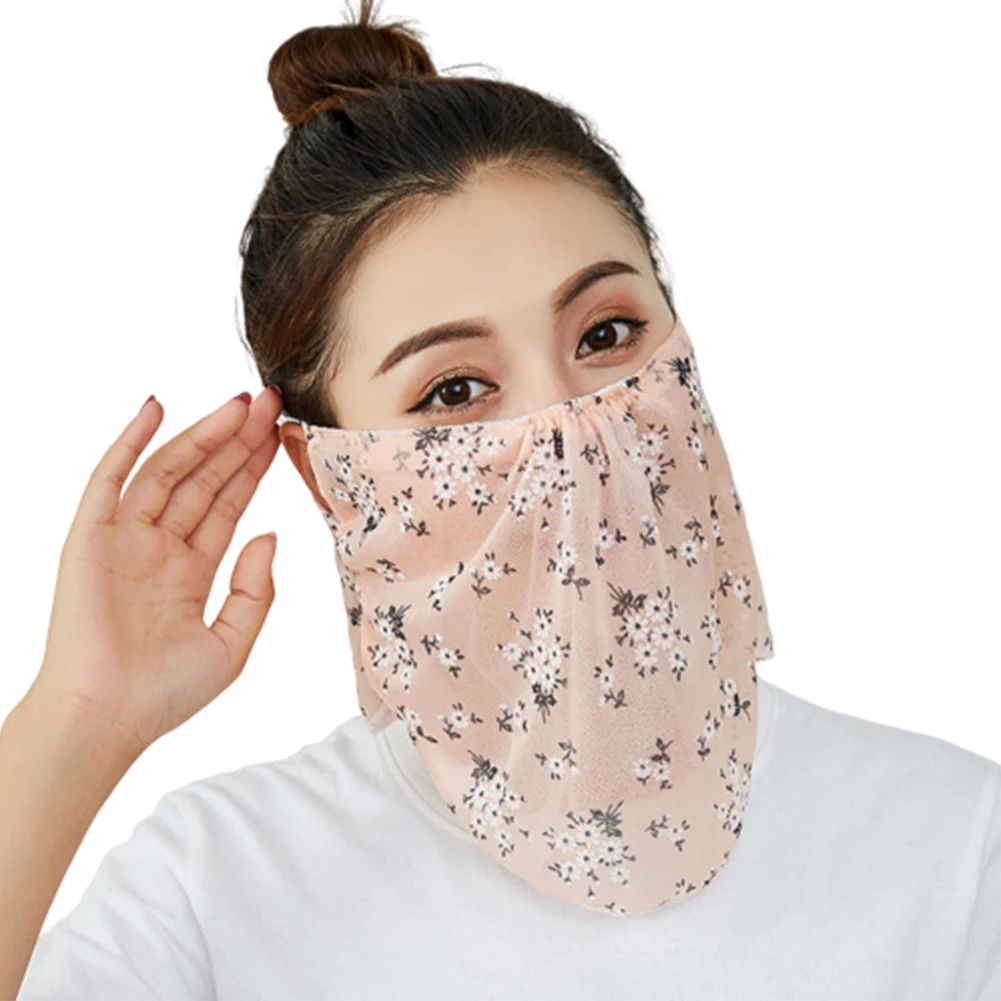 Женский цветочный принт Солнцезащитный блок дышащий для улицы шифон покрытие