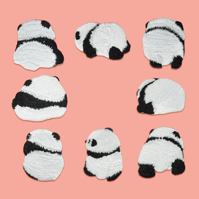 

1pcs Pandas Patches Animal Badge for Clothing Iron Embroidered Patch Applique Iron Sew on Patches Sewing Accessories for Clothes