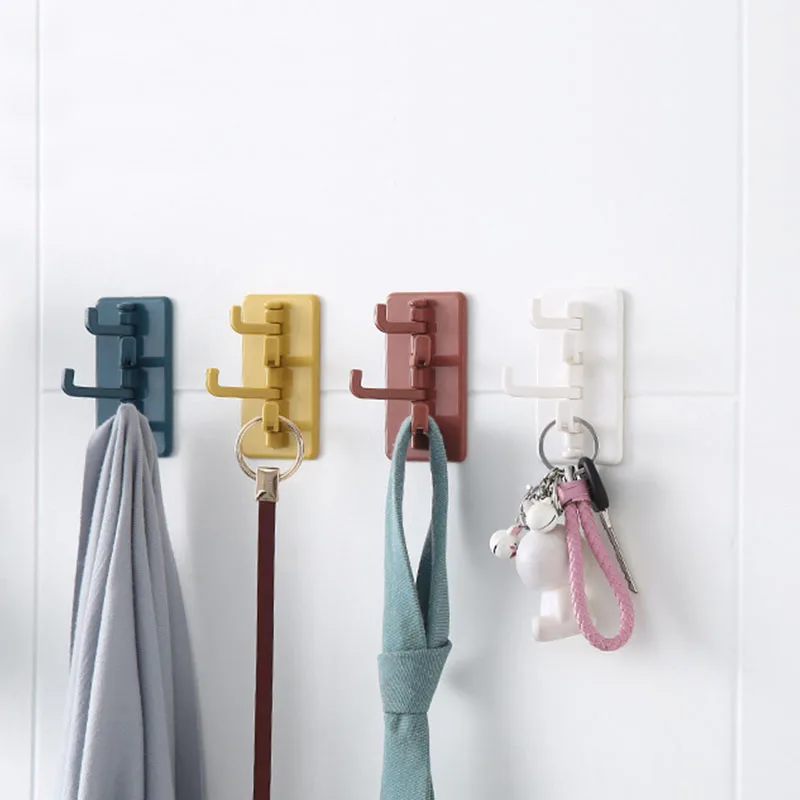 Adjustable Rotating Hook Multifunction Keychain Glasses Sundries Door Wall Hanging Home Bathroom Storage Hanger Rack | Дом и сад