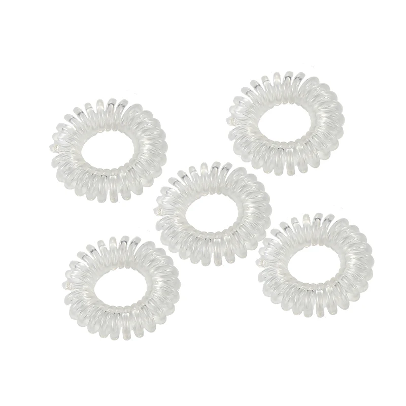 

5pcs Elastic Hair Bands Girls Hair Ropes For Women Rubber Band Transparent Black Hair Ties Gum Telephone Line Hair Accessories