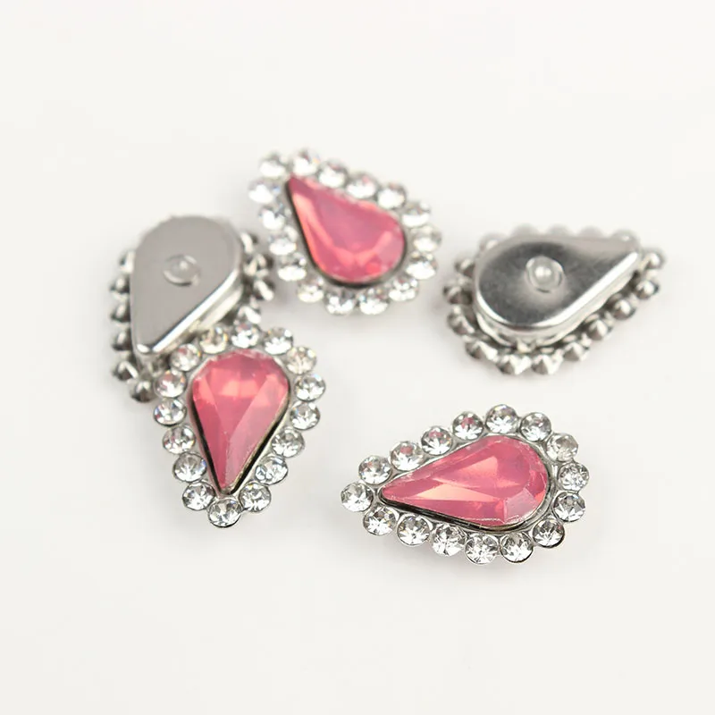 DK pink Opal Silver 50 шт. Каплевидная форма цветка пришить на горный хрусталь Кристалл Flatback горный хрусталь Золотая основа с оправа, коготь DIY одежда платье - Цвет: DK pink Opal Silver