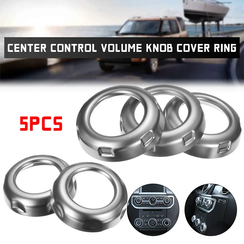 

5pcs Chrome Volume Center Control/Air Conditioning Volume Knob Trim For Land Rover Discovery 4 L319 2010-2016