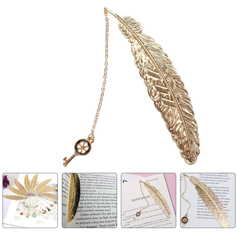

1pc Feather Vintage Page Marker Creative Students Stationery for School