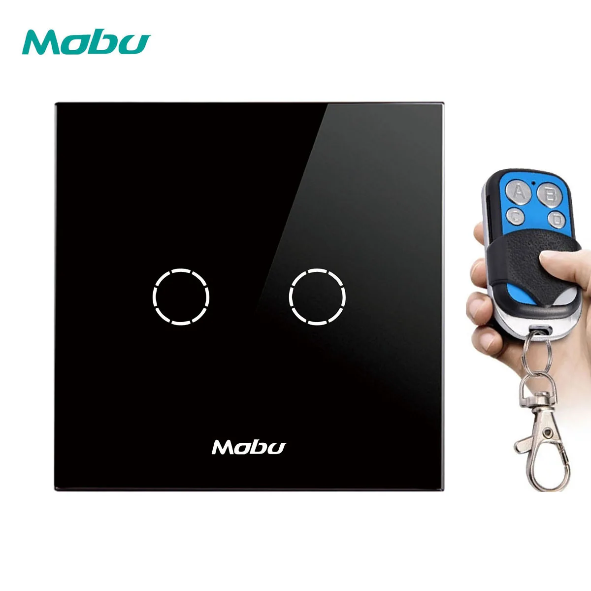 Mobu EU/UK стандартный настенный светильник сенсорный выключатель, использовать с пультом дистанционного управления 2Gang 1-way переключатель с дистанционным управлением