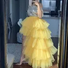 Женская юбка макси в пол, желтая юбка-пачка, большие размеры
