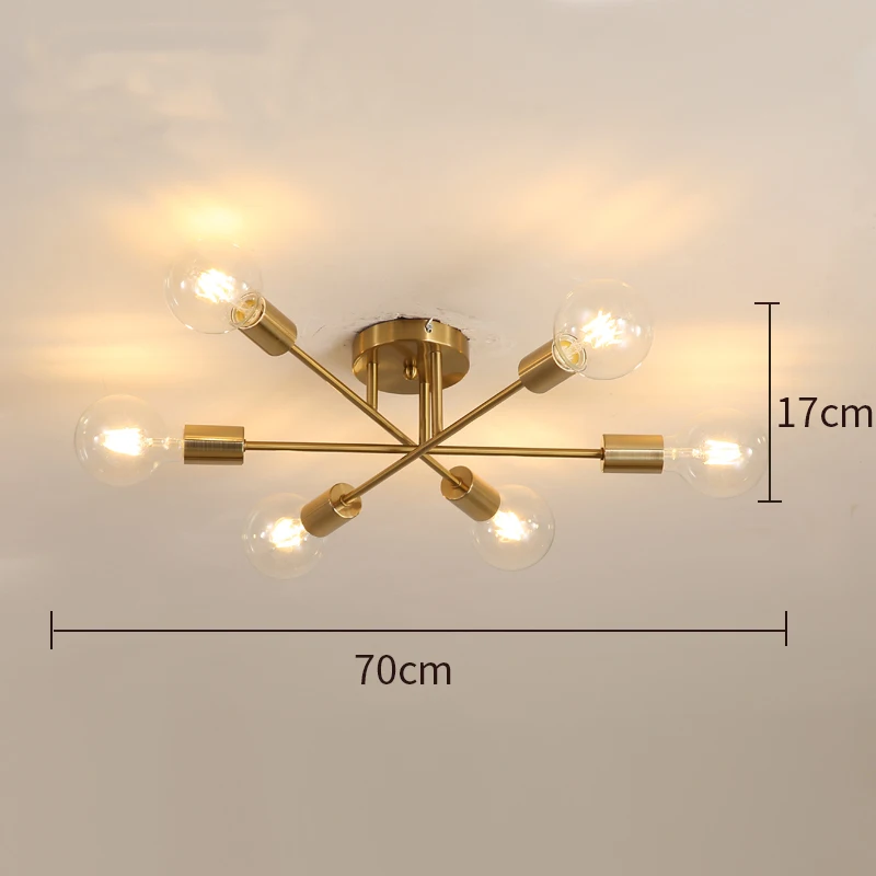 

Modern Sputnik Chandelier Lighting Fixture Nordic Geometric Lamp Gold Lighting Home Decor Kitchen Ceiling Lamp Livingroom Lights