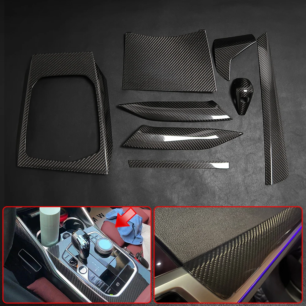 2021 2022 для BMW M3 M4 G80 G82 G83 AT настоящий карбоновый комплект салона автомобиля отделка