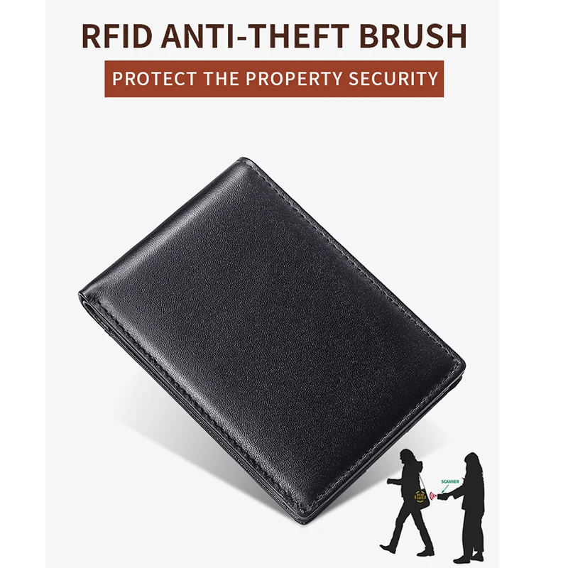 

Men's Money Bag Purse Mini Slim Genuine Leather Wallet Rfid Bank Credit Card Holder Business Minimalist Wallet Men