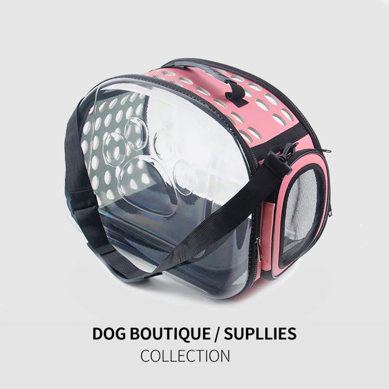 

2in1 Pet Carrier for Small Medium Cat Dogs Puppies Transparent Space Capsule Pet Bags with Hole and Mesh Outdoor Use FAS6
