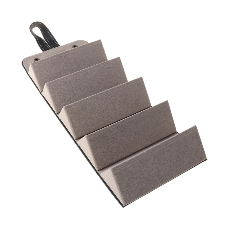 

5 Slots Foldable Multiple PU Leather Sunglasses Eyeglasses Travel Organizer Case