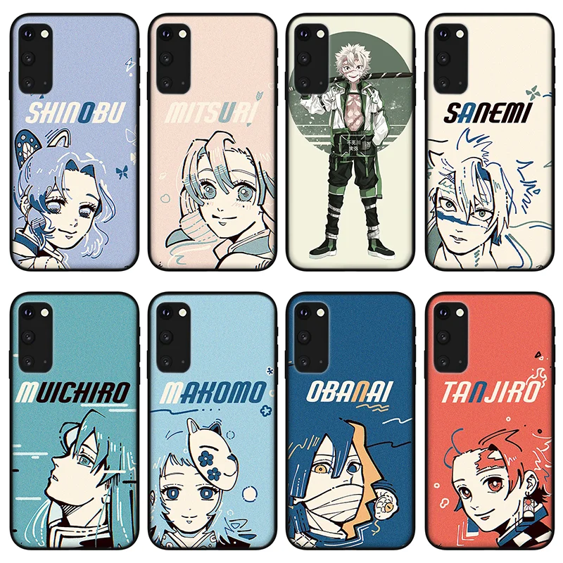 

Demon anime Black silicone phone case for Samsung Galaxy S8 S9 S10 S20 S21 Ultra Plus Note 20 10 A51 A50 A71 A52