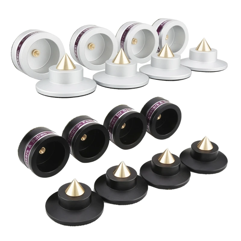 

4Pcs Aluminum Shockproof Spike Pads Isolation Stand Feet for Audiocrast IF03S/IF03B Amplifier Speaker Player Subwoofer