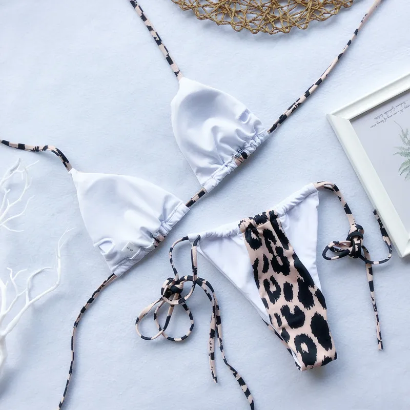 Сексуальный мини бикини треугольник ленточное Бикини Набор Винтажный микро