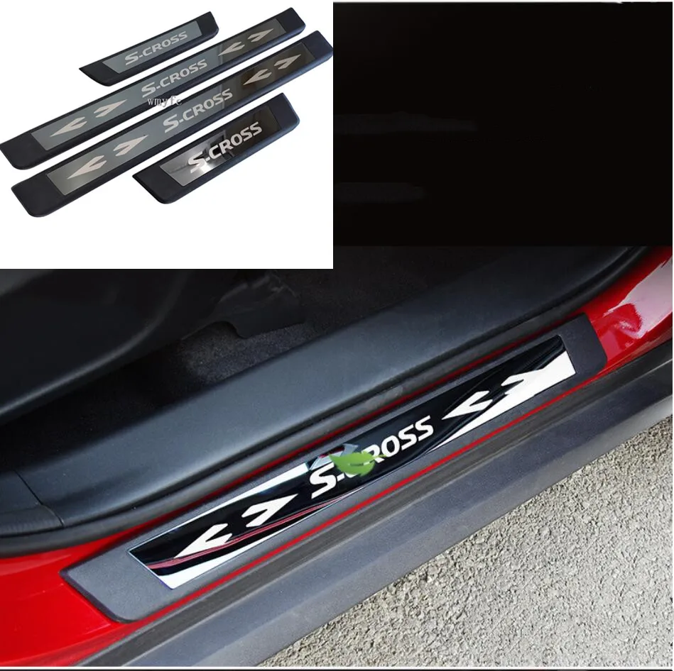 Аксессуары для стайлинга автомобилей для Suzuki Sx4 Scross S-cross Vitera- Накладка на порог Защитная Наклейка