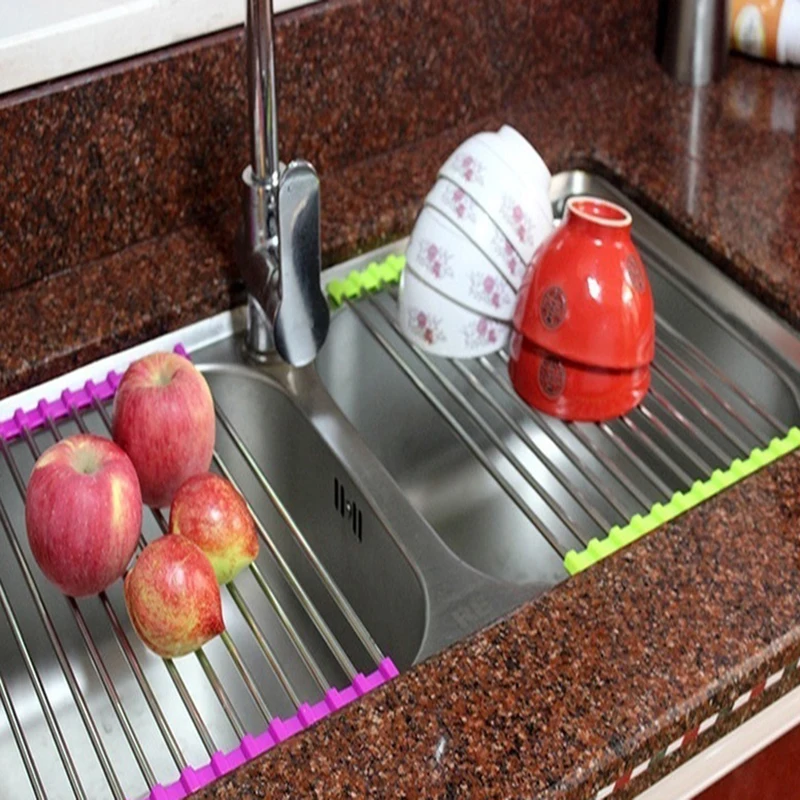 Складные кухонные столовые приборы из нержавеющей стали сливная раковина
