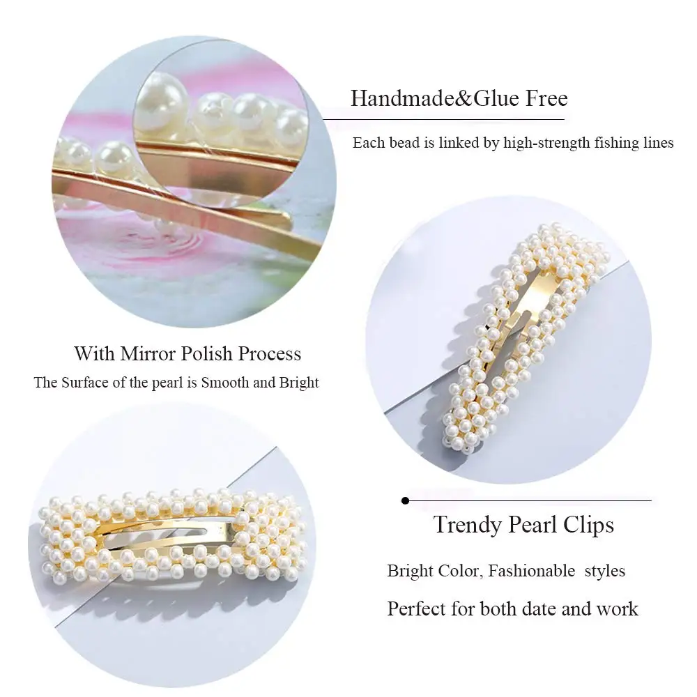 Заколки с жемчужинами 3 шт./лот заколки для волос украшения в Корейском стиле