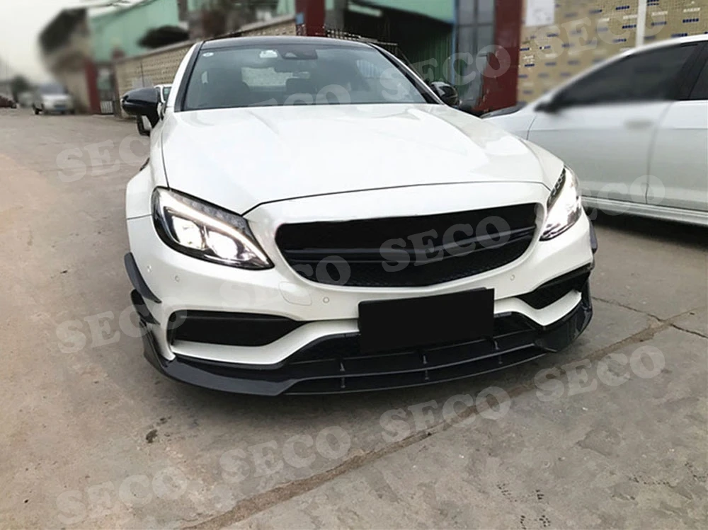 C Класс углеродного волокна передний бампер спойлер для Mercedes Benz W205 C63 AMG C180 C200 C260