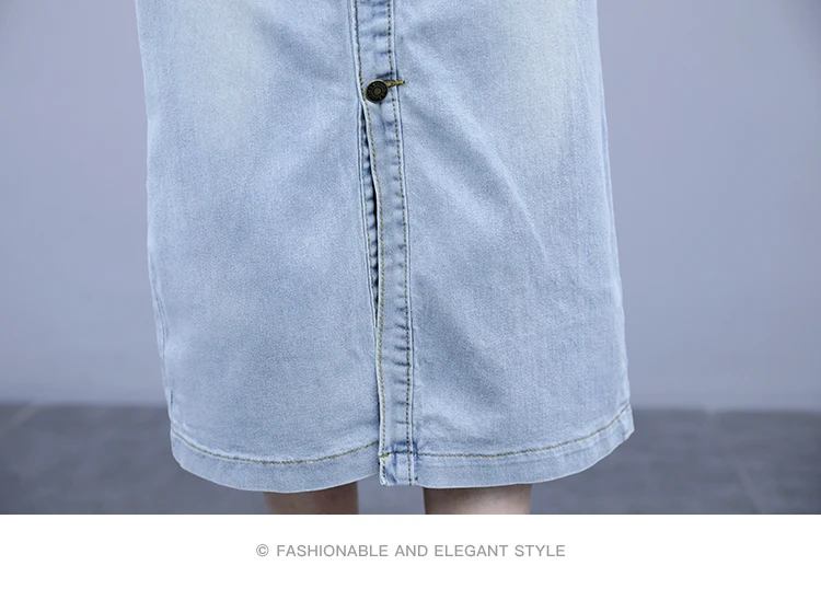 

Denim Long Maxi Skirts For Women Korean Style Skirt Jupe Femme Faldas Mujer Moda Women Plus Size Skirt Saia Com Brilho