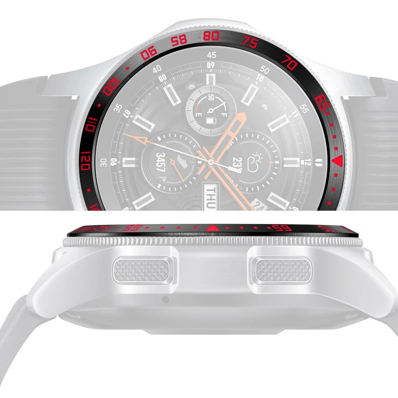 Для samsung Шестерни S3/Galaxy Watch 46/42 мм Сталь кольцо ободок кольца клей полное покрытие с защитой от царапин
