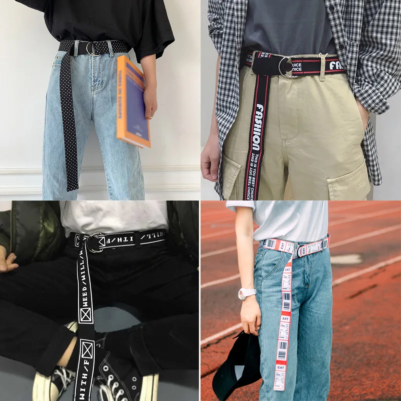 66 Styles Belts For Women Canvas Casual Men Designer Belt Ladies Waist Strap Jeans Trouser Black Female Harajuku Waistband |