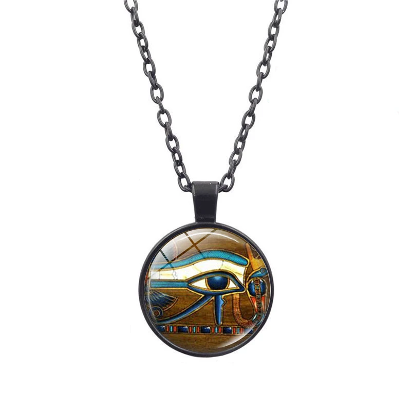 

New Eye of Horus Time Gem Pendant Necklace Fashion Women's Jewelry Retro Sweater Chain