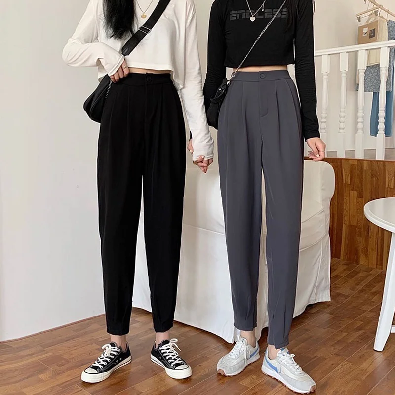 Осень 2020 Новинка женские шаровары маленькие мешковатые брюки 150 стройнящий