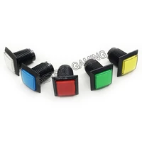 10pcs 33mm led illuminated arcade button 12v square push button with micro switch for coin operated games 5 colors