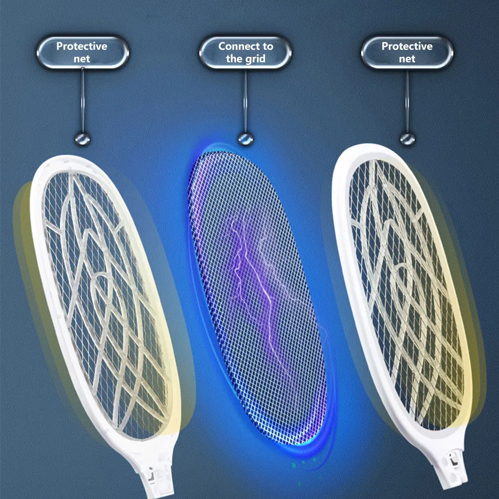 

3 IN 1 10 LED Trap Mosquito Killer Lamp 3000V Electric Bug Zapper USB Rechargeable Summer Fly Swatter Trap Flies Insect
