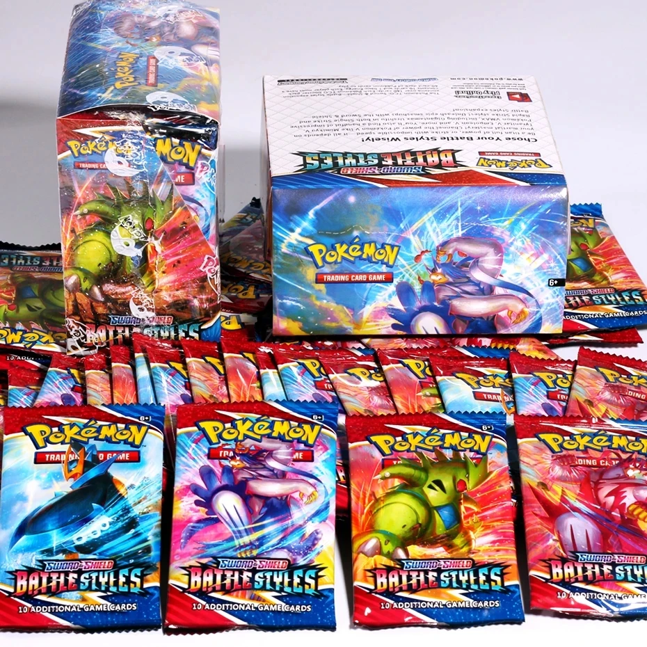 Pokemon Booster Card 360 Sword and Shield (versi&oacute;n en ingl&eacute;s) Juego de batalla para ni&ntilde;os Pokemon Sword And Shield-nuevos estilos de batalla sellados, caja de venta al por menor (36 paquetes), tarjetas de Pokemon-3