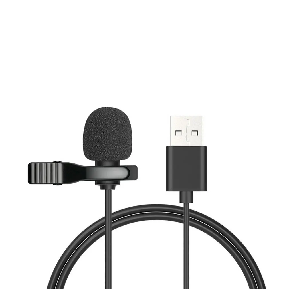 

Portable USB Mini Microphone 1.5m Lapel Lavalier Mic Clip-on External Buttonhole Microphones For Computer Recording Chat