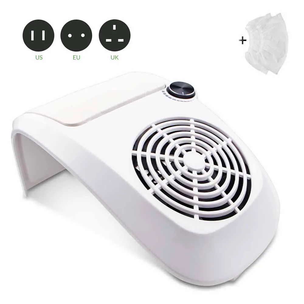 60W Nail Suction 80 Вт 2 в 1 Сильный вакуум ногтей всасывающая труба, коллектор с светодиодная УФ-лампа для ногтей и 2 Вентилятор пылесос для маникюра - Цвет: 60W Nail Suction