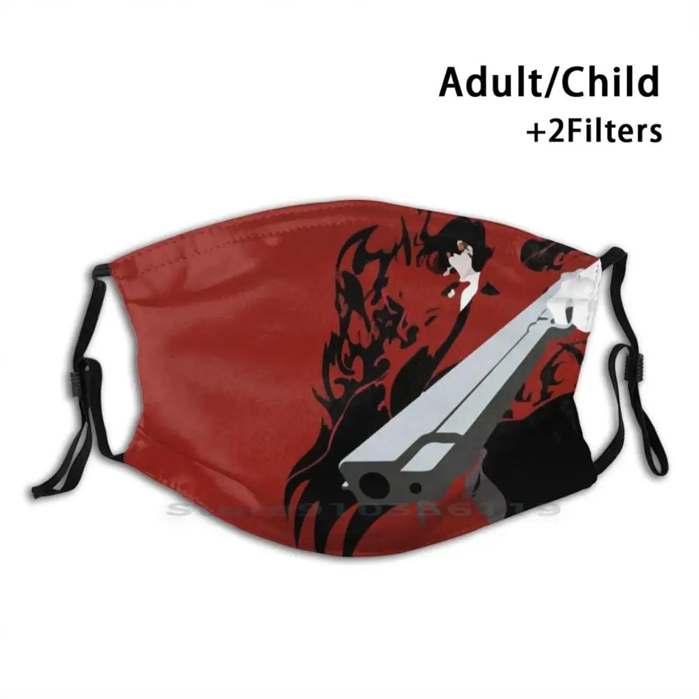 

Hellsing Minimalist Art Print Reusable Pm2.5 Filter DIY Mouth Mask Kids Hellsing Alucard Minimalist