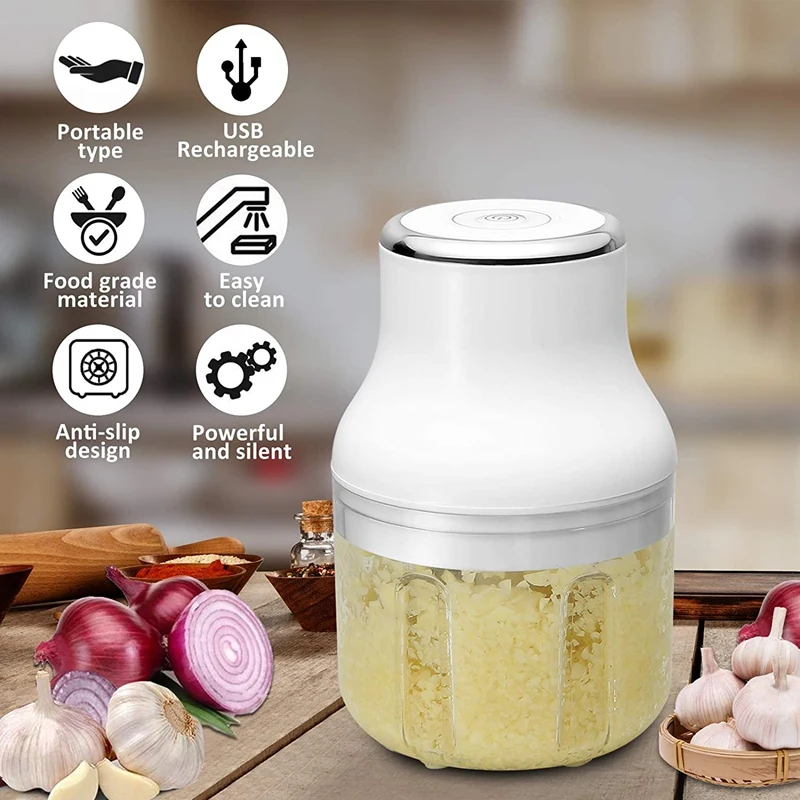 

Electric Mini Meat Garlic Chopper USB Portable Kitchen Baby Food Processor Waterproof,Tcut Fruit Chili Onion,100Ml