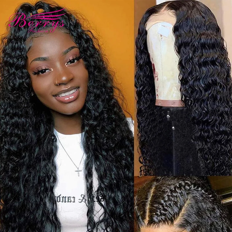 Вьющиеся человеческие волосы парики для волос с детскими волосами 13x4