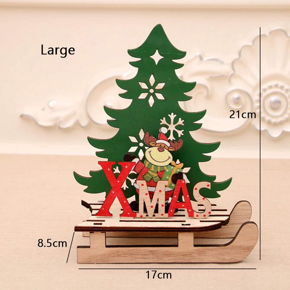 

New Year Decoration Santa Snowman Elk Christmas Sleigh Ornaments Christmas Ornaments Wooden Crafts Home Festival DIY Ornament