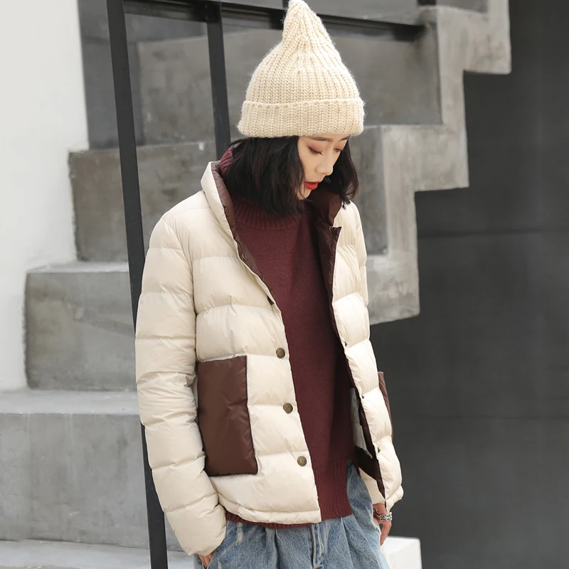 Fitaylor Новая зимняя Женская Ультра Легкая короткая куртка-пуховик в винтажном