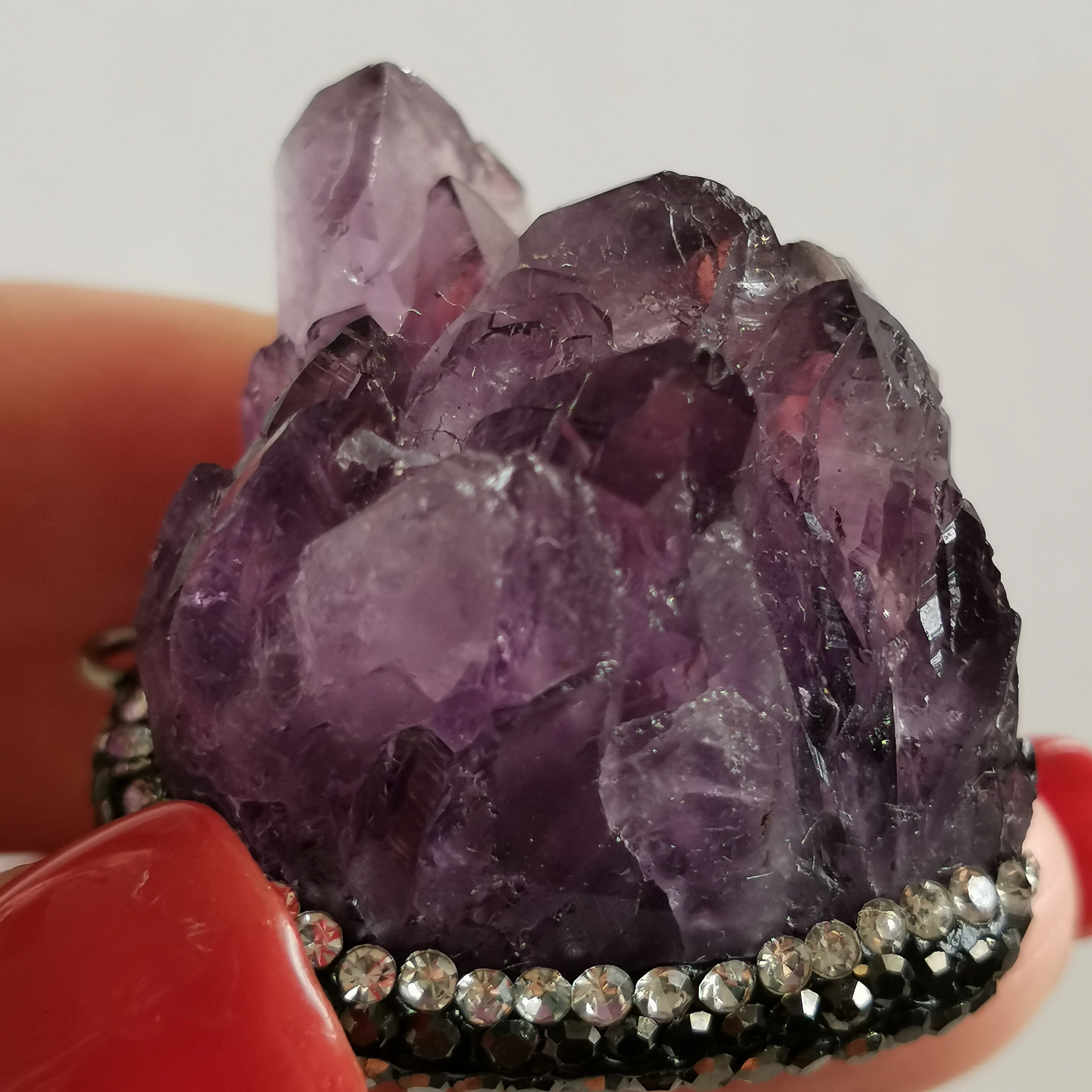 Маленький кристалл Gift 27g исцеляющий аметист кластер образец кулон подарок камень